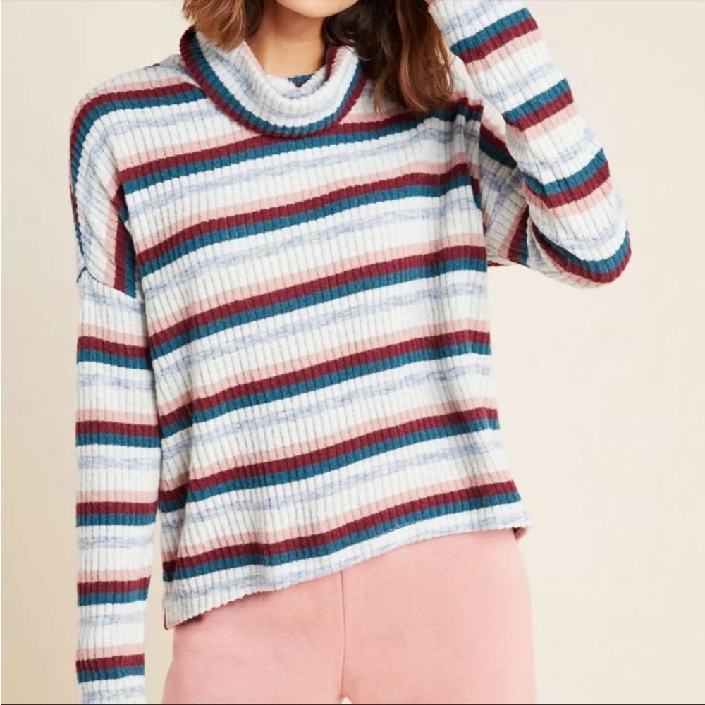 Anthropologie Saturday Sunday striped pippa hacci fleece top